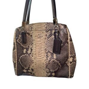 Coach Minetta Satchel handbag Exotic Python Embossed